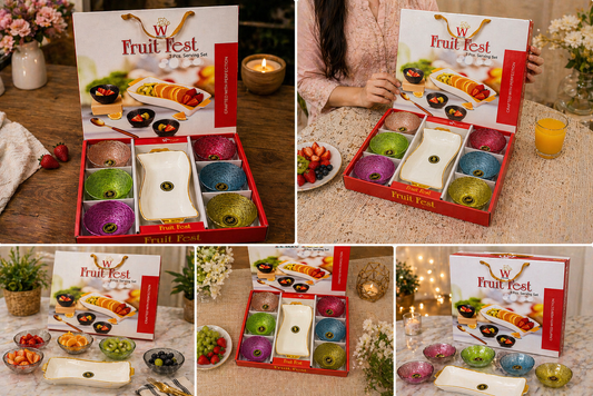 7 Pcs Fruit Fest - 6 Bowls & 1 Platter