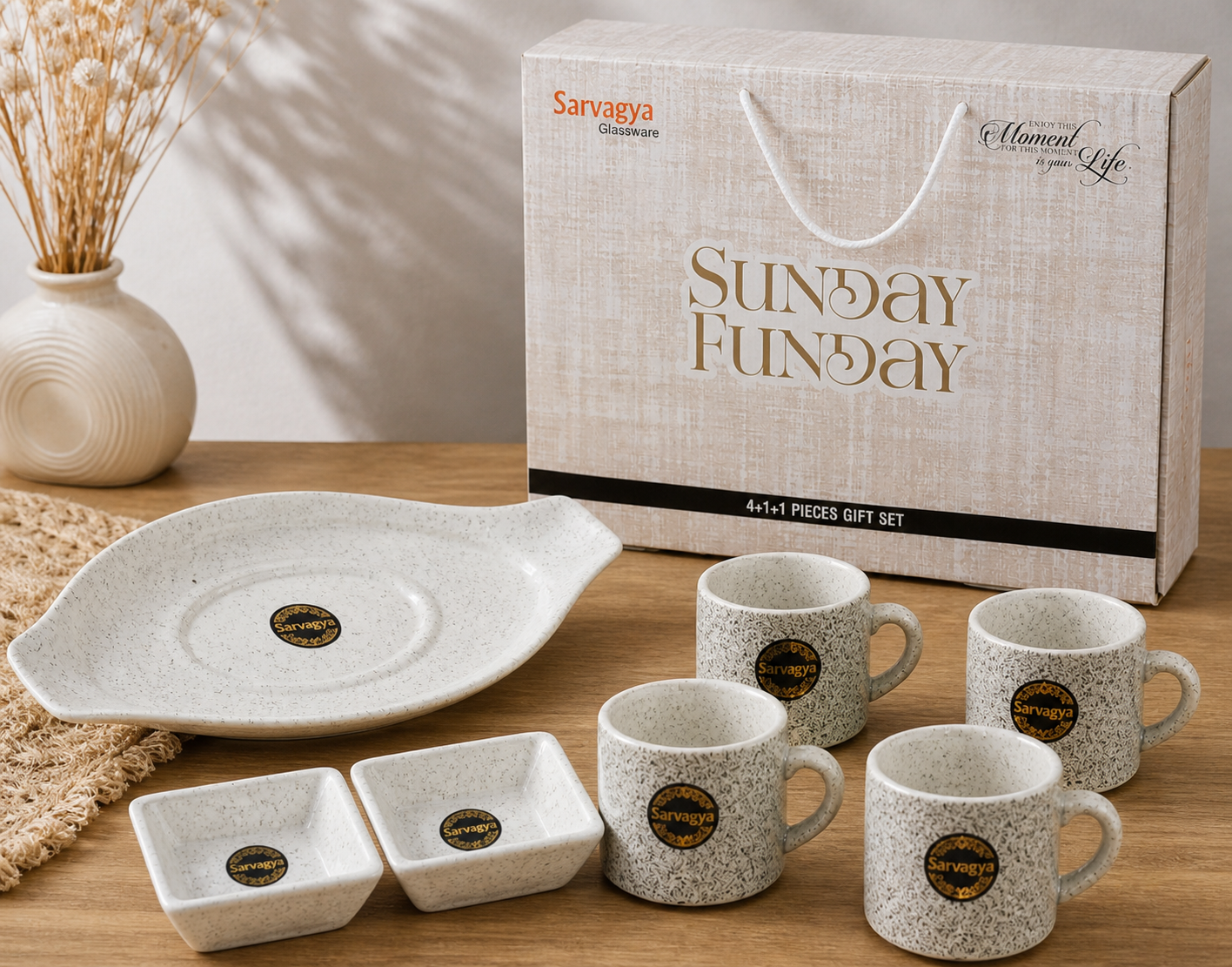 6 Pcs Sunday Funday Tea Set – Perfect Gift for Tea Lovers
