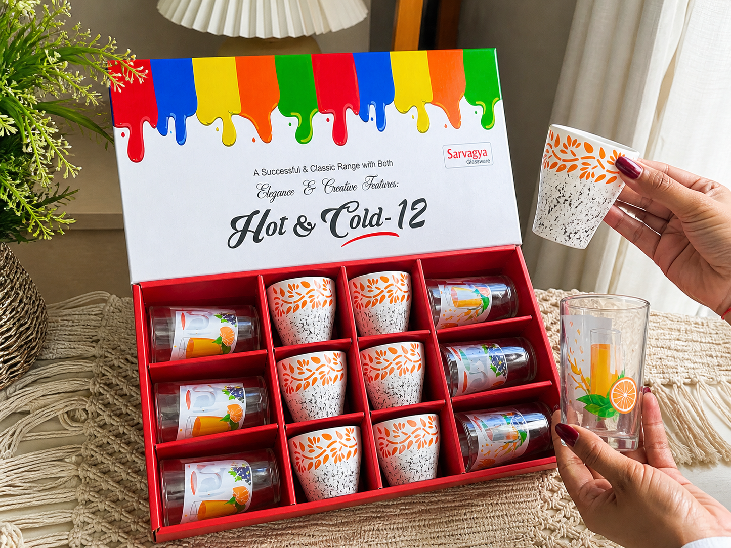 12 Pcs Hot & Cold Drinkware Set – Sip Every Mood, Every Season!