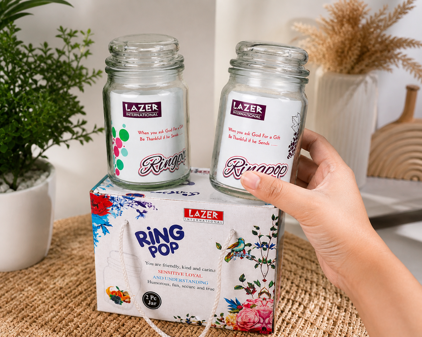 2 Pcs Glass Jar Set – Store, Serve & Style Your Kitchen!