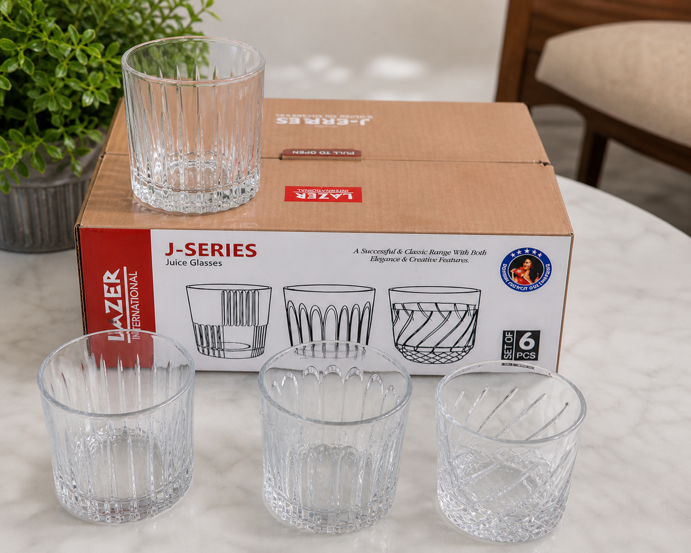 6 Pcs Drinking Glasses – Elegant Glassware for Every Home