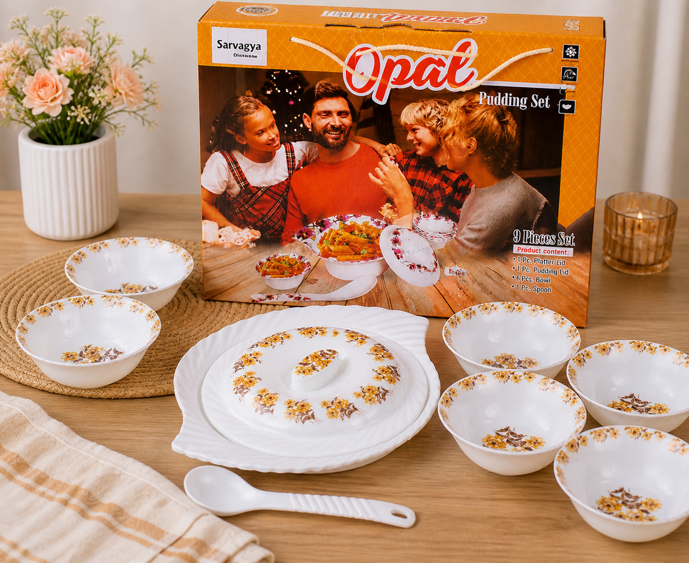 9 Pcs Opal Pudding Set – Serve Desserts in Style!