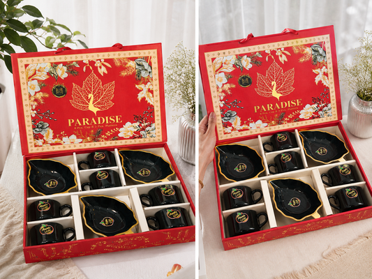 9 Pcs Paradise Premium Gift Set | 6 Cups & 3 Platters | Luxurious Gifting for Every Occasion