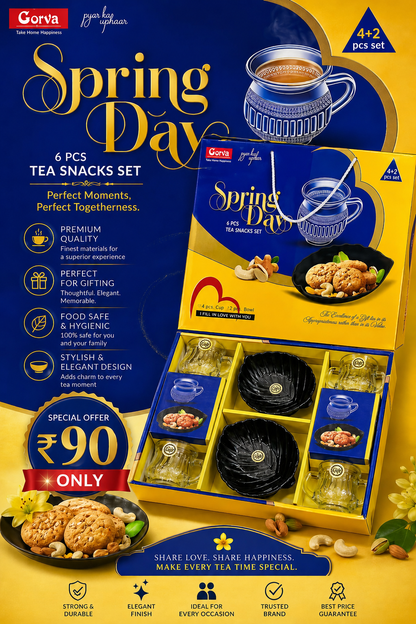 6 Pcs Tea Snacks Set - Spring Day