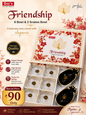 8 Pcs Friendship Gift Set | 6 Glass Bowls & 2 Black Platters