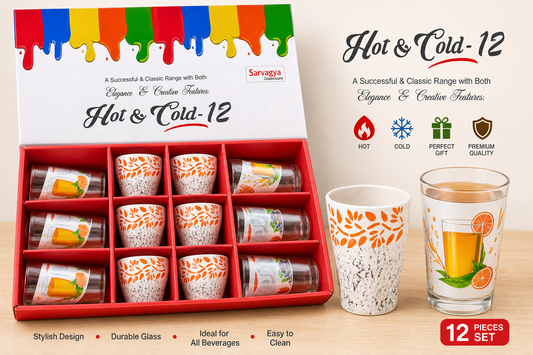 12 Pcs Hot & Cold Drinkware Set – Sip Every Mood, Every Season!