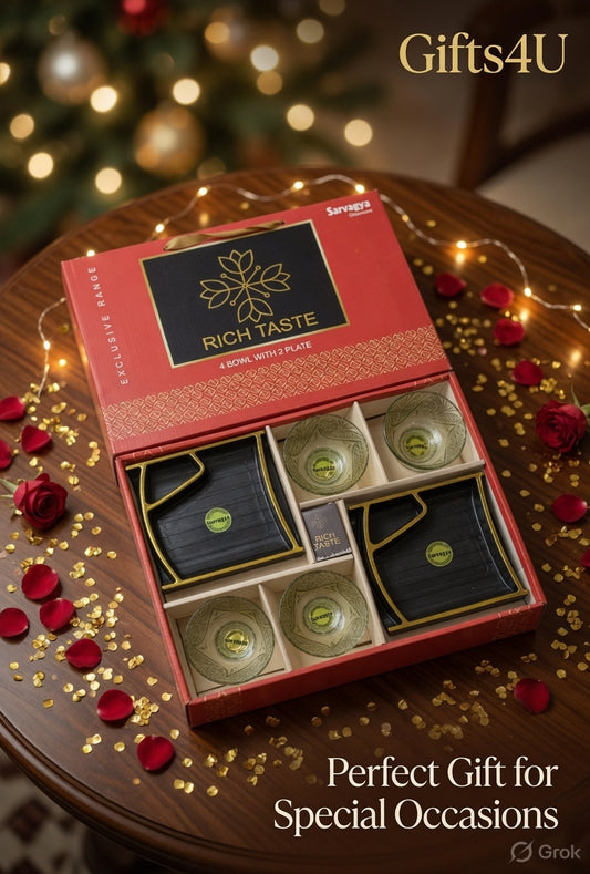 4 Glass Bowl & 2 Plate Sets