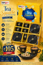 8 Pcs Tea Square Set | 5 Cups and 3 Platters