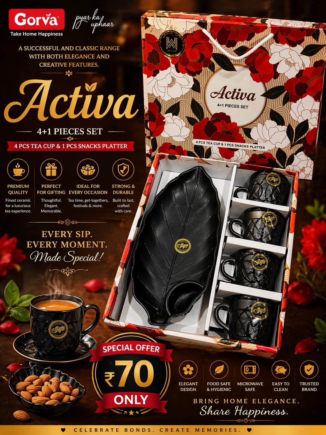 5 Pcs Activa Premium Tea Set