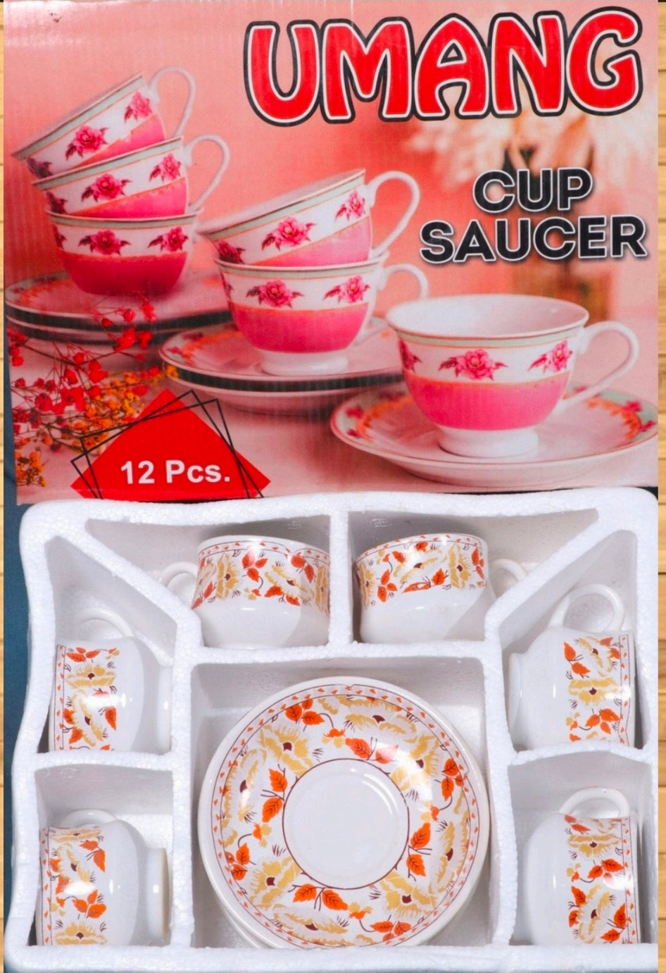 12 Pcs Premium Tea Set – 6 Cups & 6 Saucers | Perfect Gift for Tea Lovers