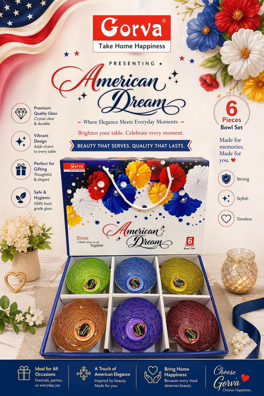 6 Pcs American Dream Premium Bowl Set – Elegant Serving for Every Occasion