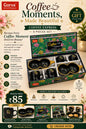 6 Pcs Coffee Moments Gift Set | 4 Cups & 2 Premium Serving Platters