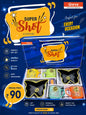 6 Pcs Super Shot Premium Gift Set | 4 Colourful Cups & 2 Black Platters