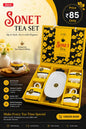 5 Pcs Sonet Premium Tea Set | 4 Colourful Cups & 1 Big Platter