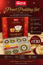 8 Pcs Pearl Pudding Set | 6 Small Bowls, 1 Big Bowl & 1 Serving Spoon
